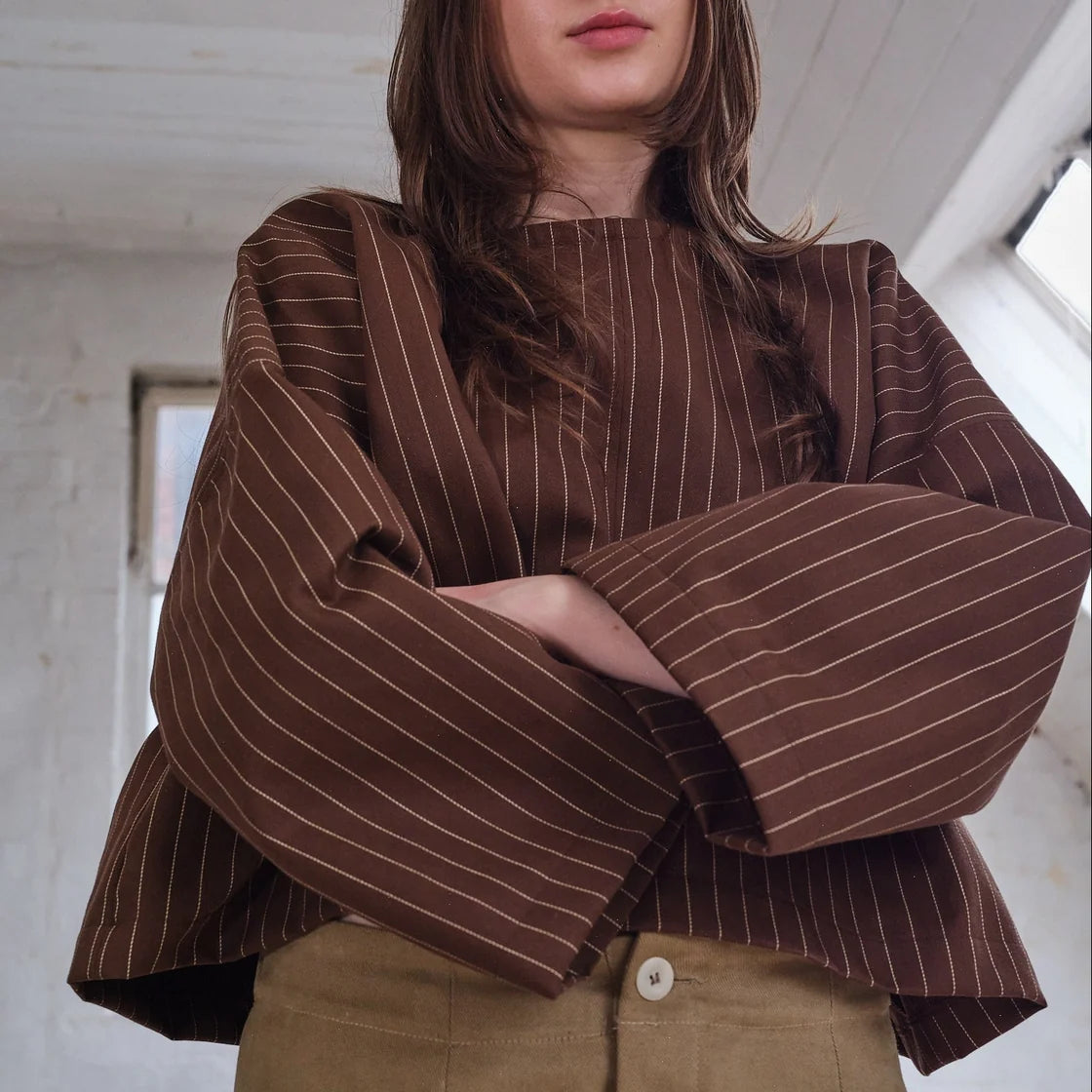 Brown Stripe Edie Top