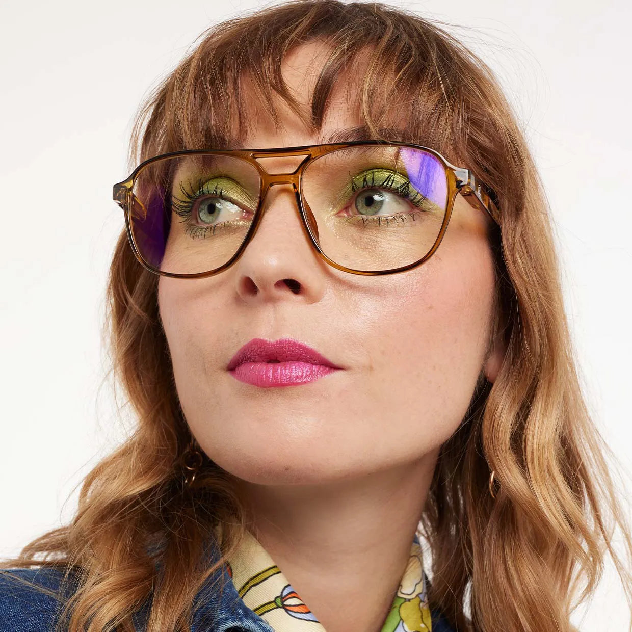 Brad Glossy Ecru Olive Reading Glasses
