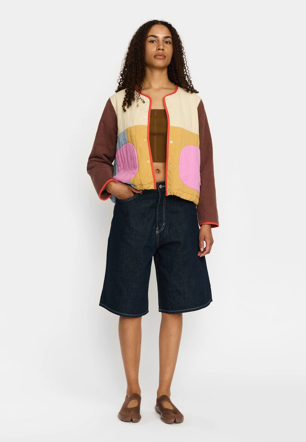Off White Quilted Block Jacket