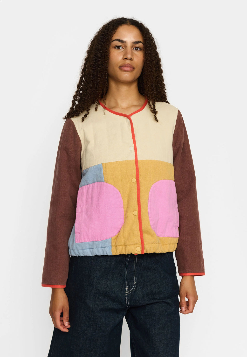 Off White Quilted Block Jacket