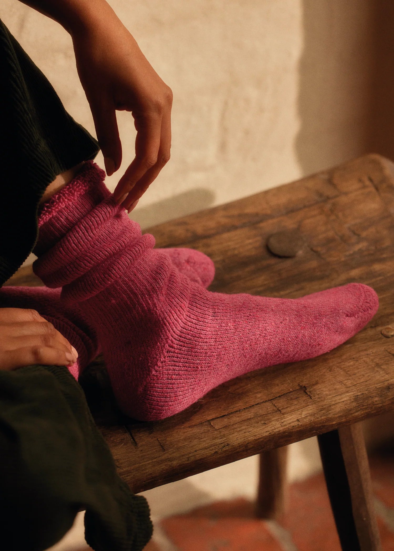 OUTDOOR COLLECTION Recycled Wool Pink Socks (39-45)