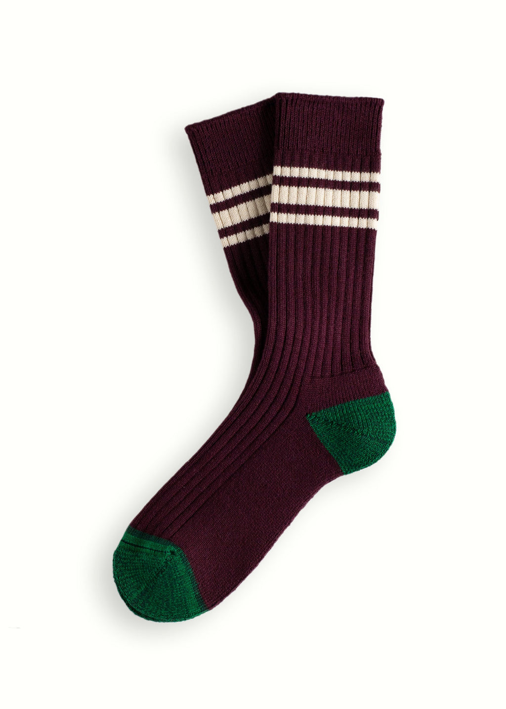 NAUTICAL TURN Beach Break Burgundy Socks (39-45)