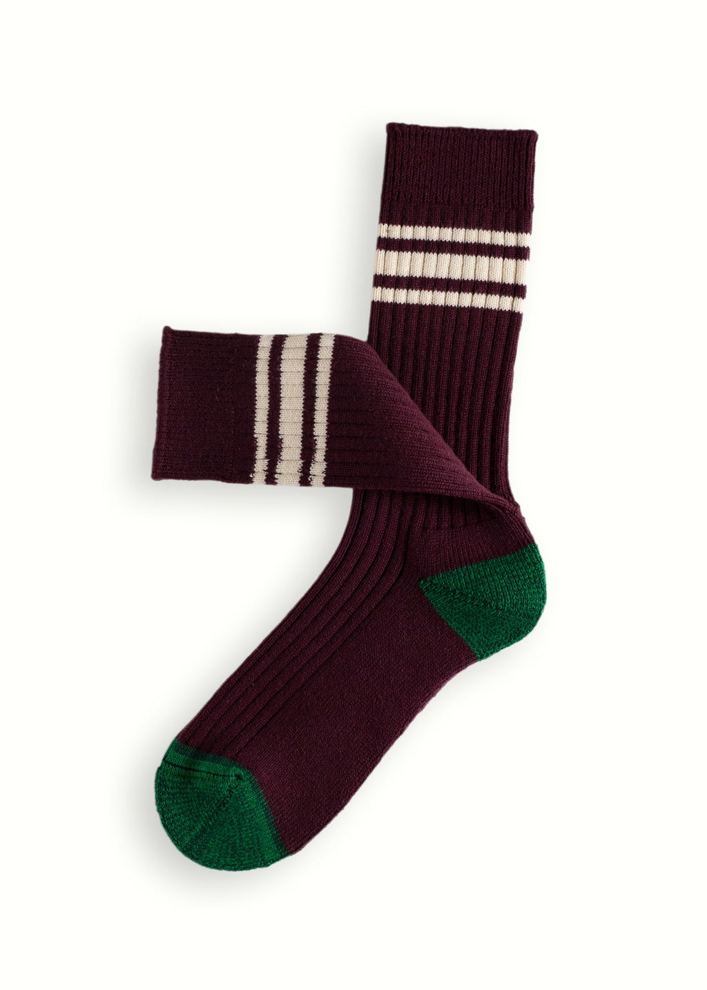 NAUTICAL TURN Beach Break Burgundy Socks (39-45)