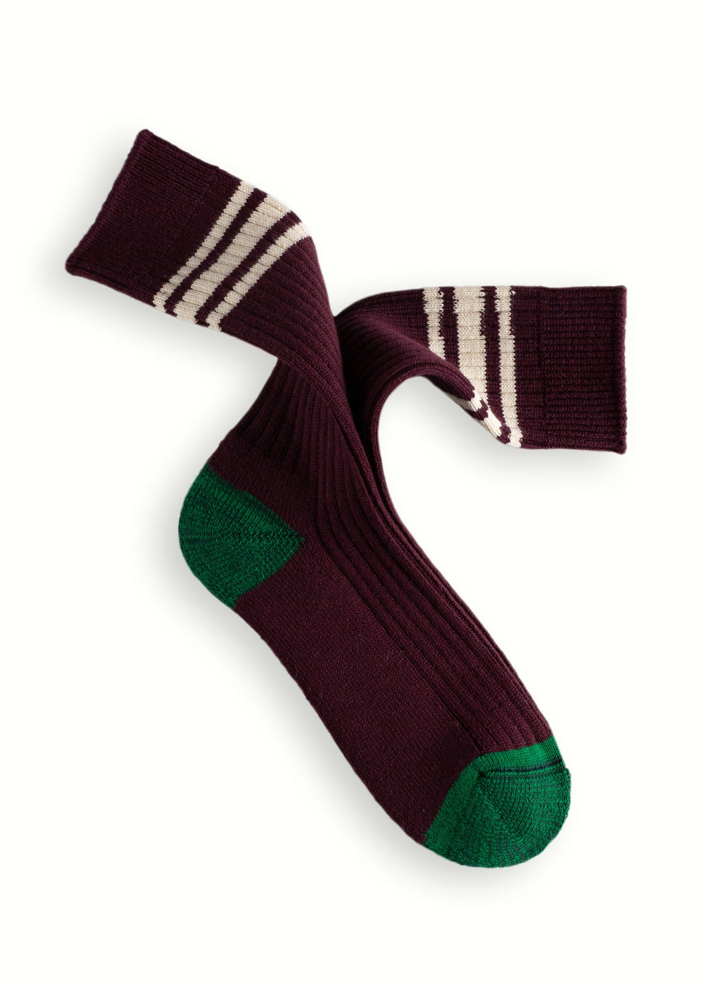 NAUTICAL TURN Beach Break Burgundy Socks (39-45)