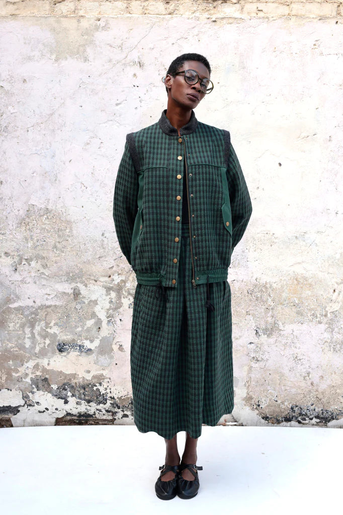 Green Check Bomber Jacket - Last One (size Small)