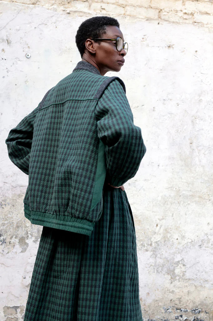 Green Check Bomber Jacket - Last One (size Small)