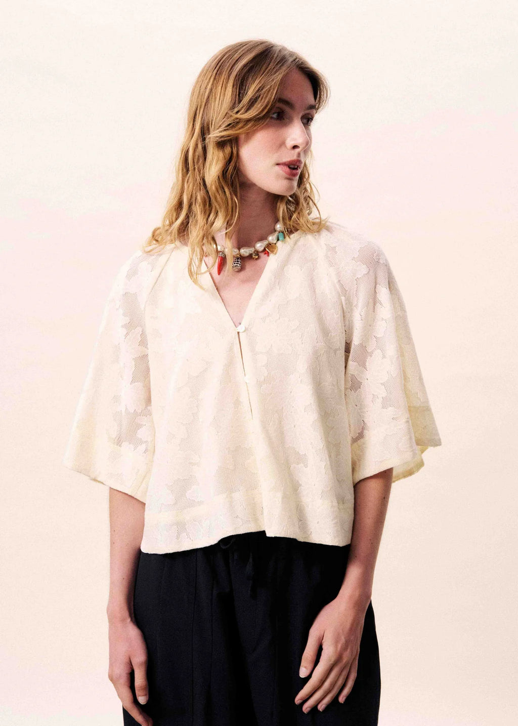 Cream Lace Blouse