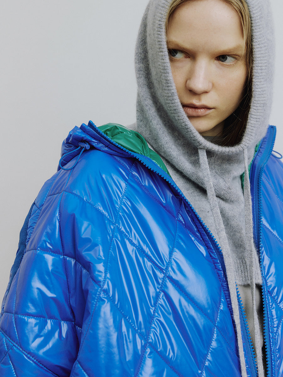 Blue Reversible Windbreaker Coat