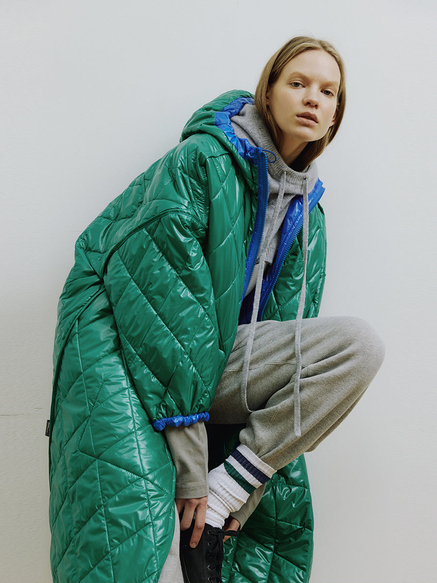 Blue Reversible Windbreaker Coat