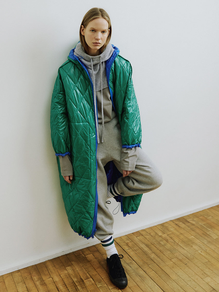 Blue Reversible Windbreaker Coat