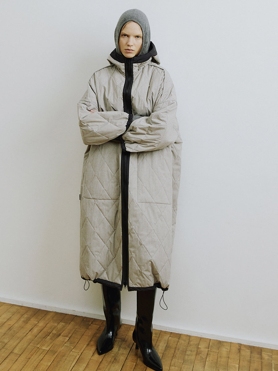 Dark Grey Reversible Windbreaker Coat