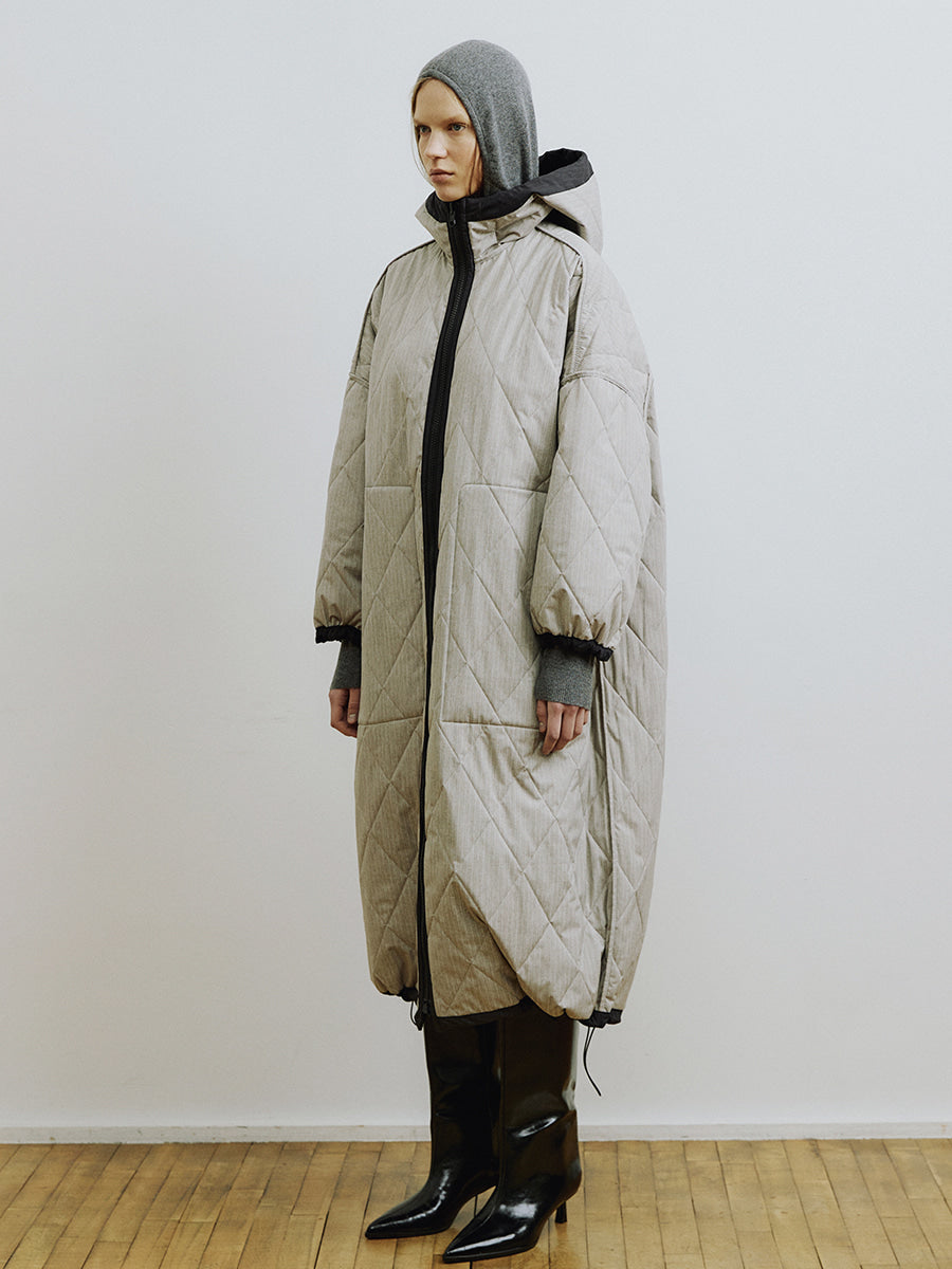 Dark Grey Reversible Windbreaker Coat