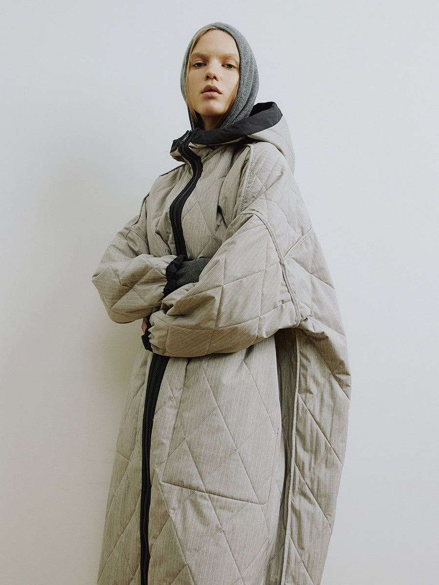 Dark Grey Reversible Windbreaker Coat