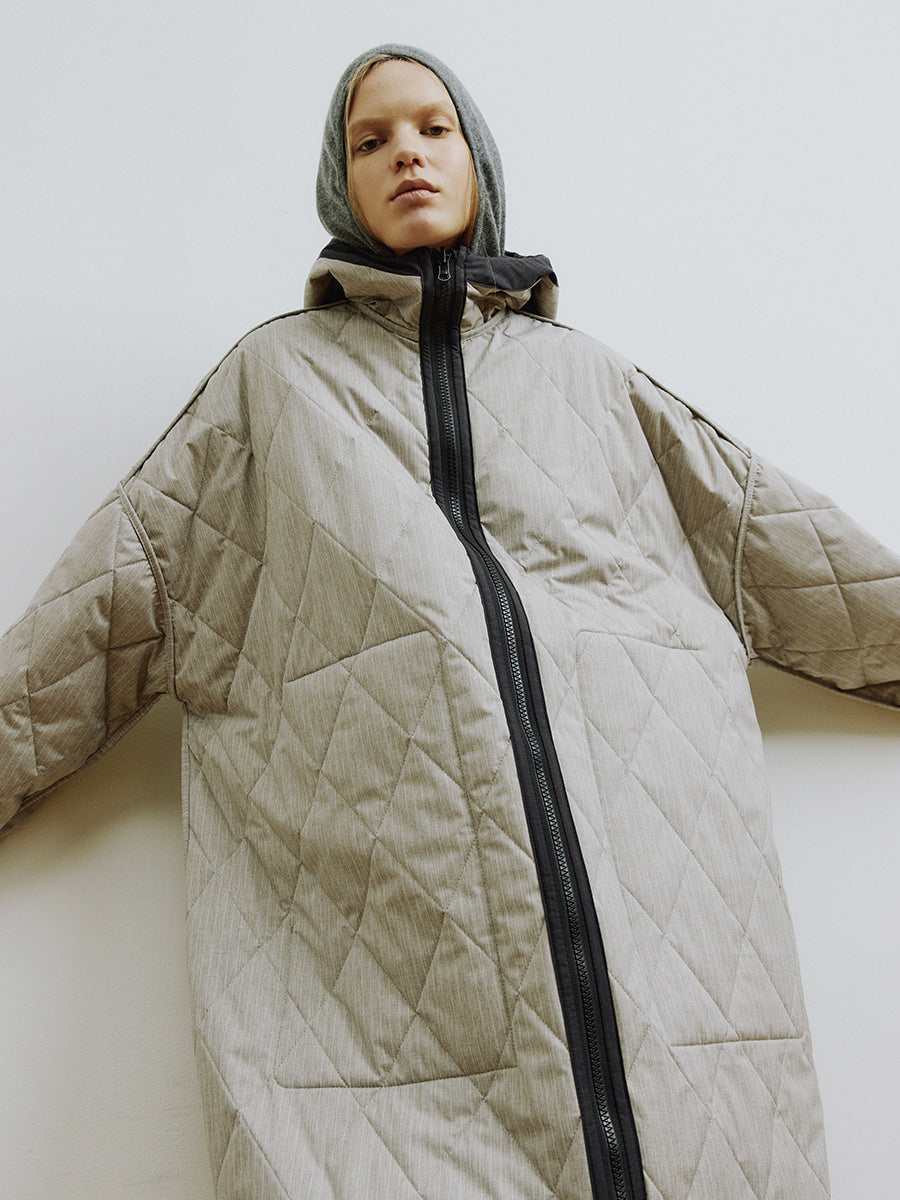 Dark Grey Reversible Windbreaker Coat
