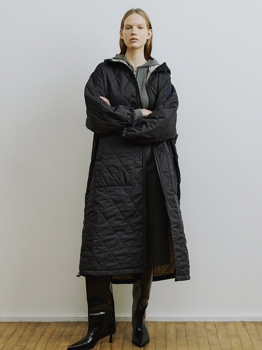 Dark Grey Reversible Windbreaker Coat