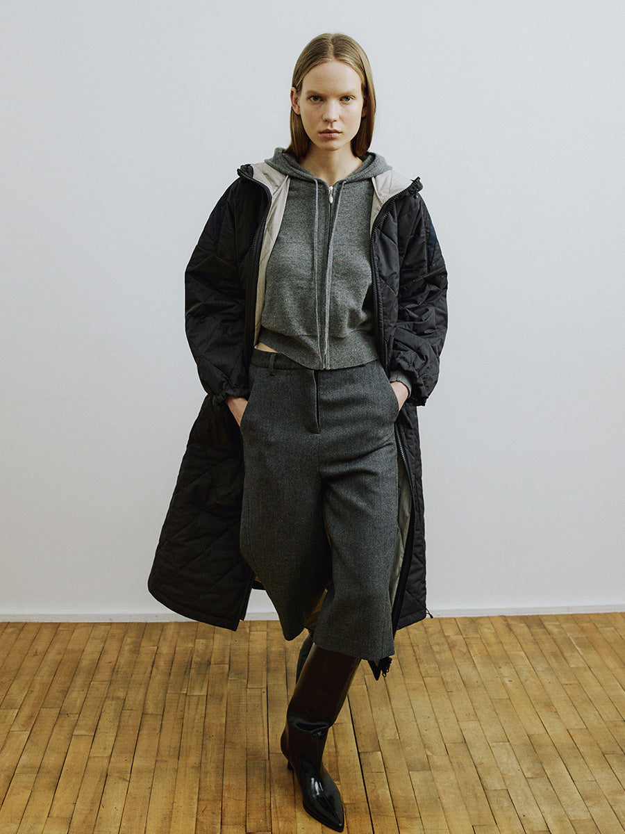 Dark Grey Reversible Windbreaker Coat