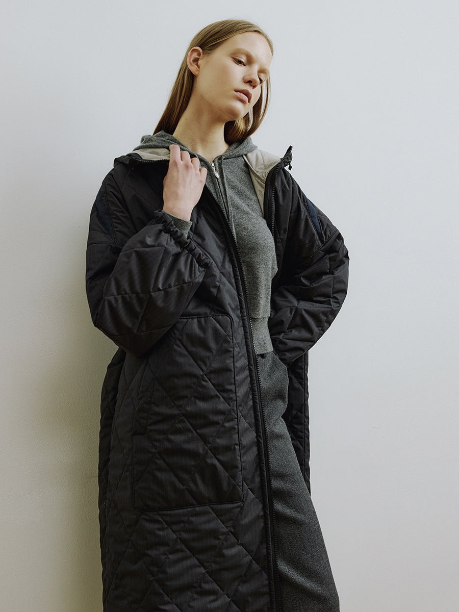 Dark Grey Reversible Windbreaker Coat
