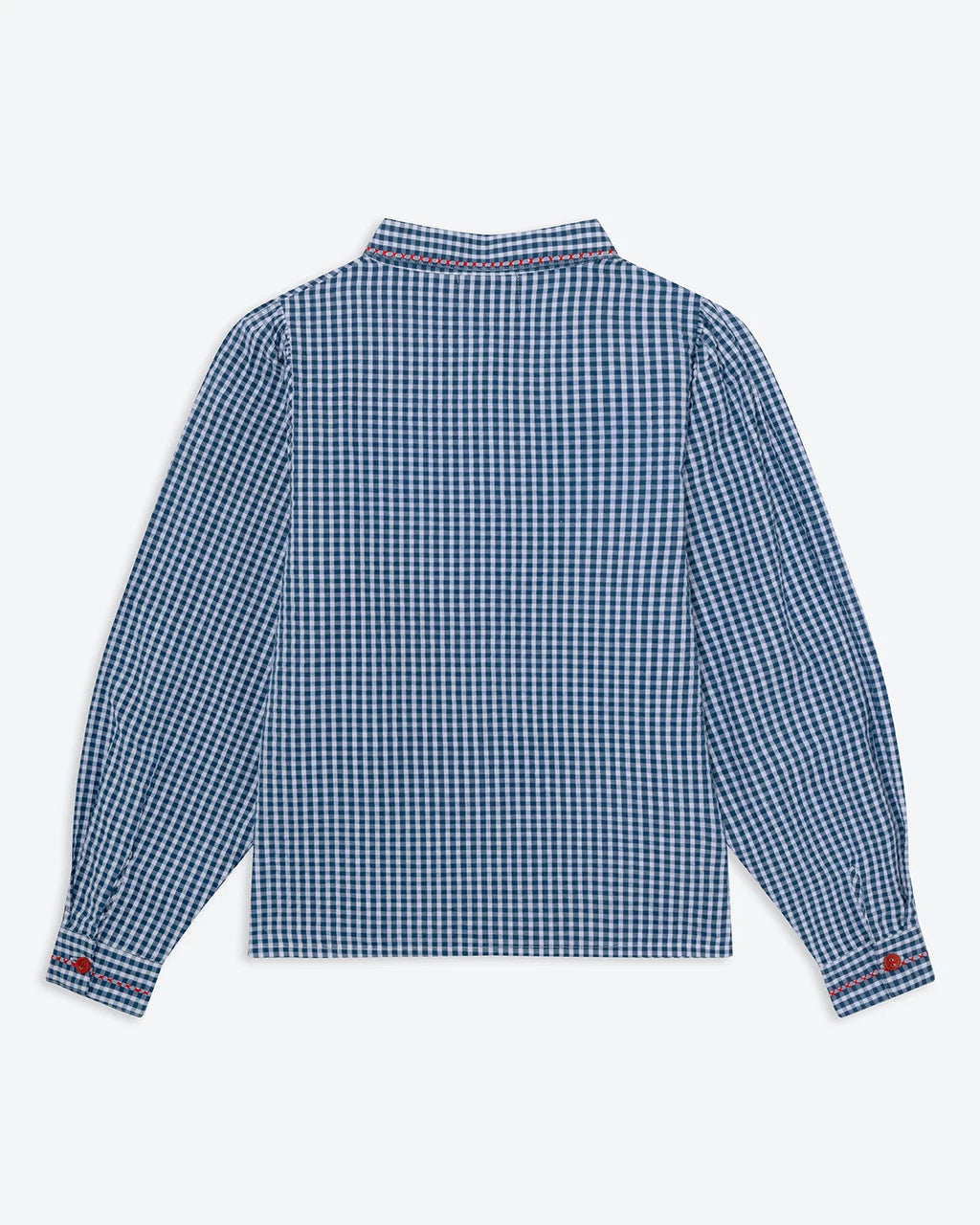 Navy Gingham Embroidered Shirt - Last One