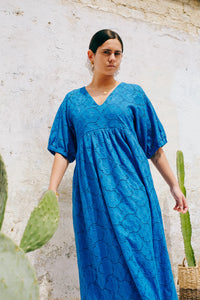 Blue Broderie Alba Dress