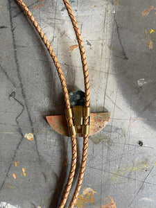 Sandstone, Variolite & Opalized Wood Bolo Tie