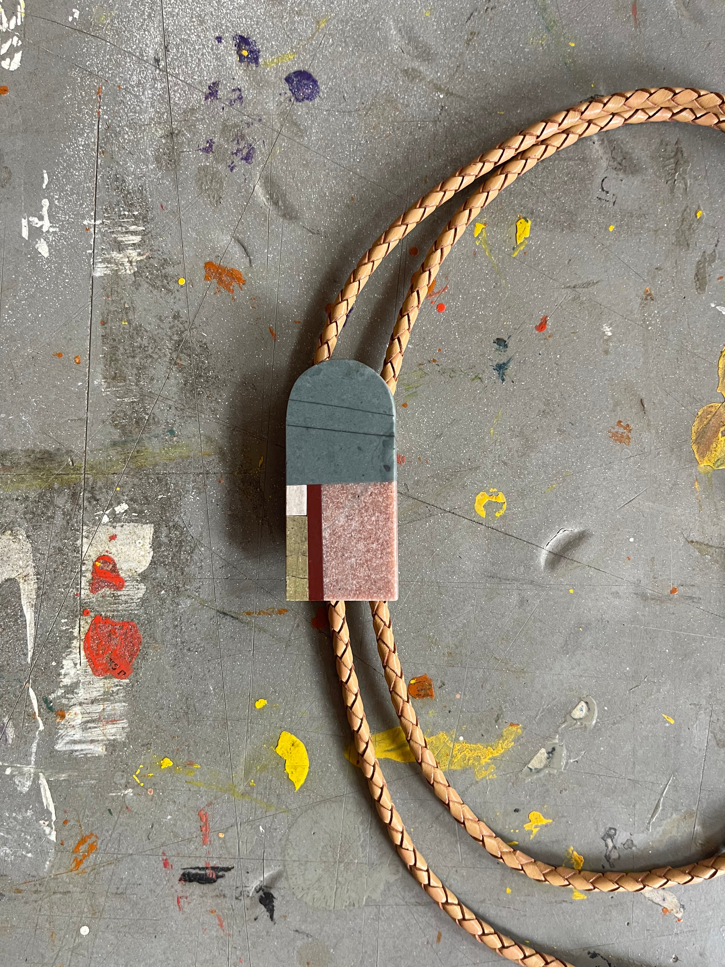 Mosaic Tan Bolo Tie
