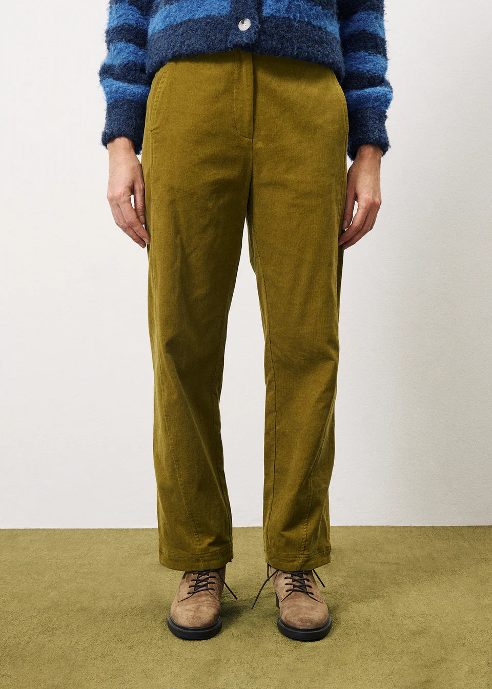 Olive Cord Trousers - Last One (size Large)