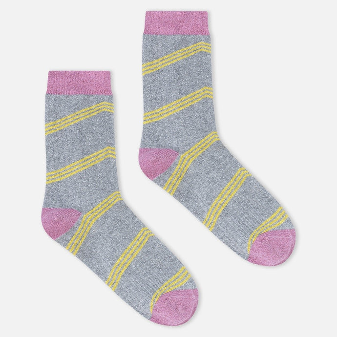 Pink Glitter Stripe Socks