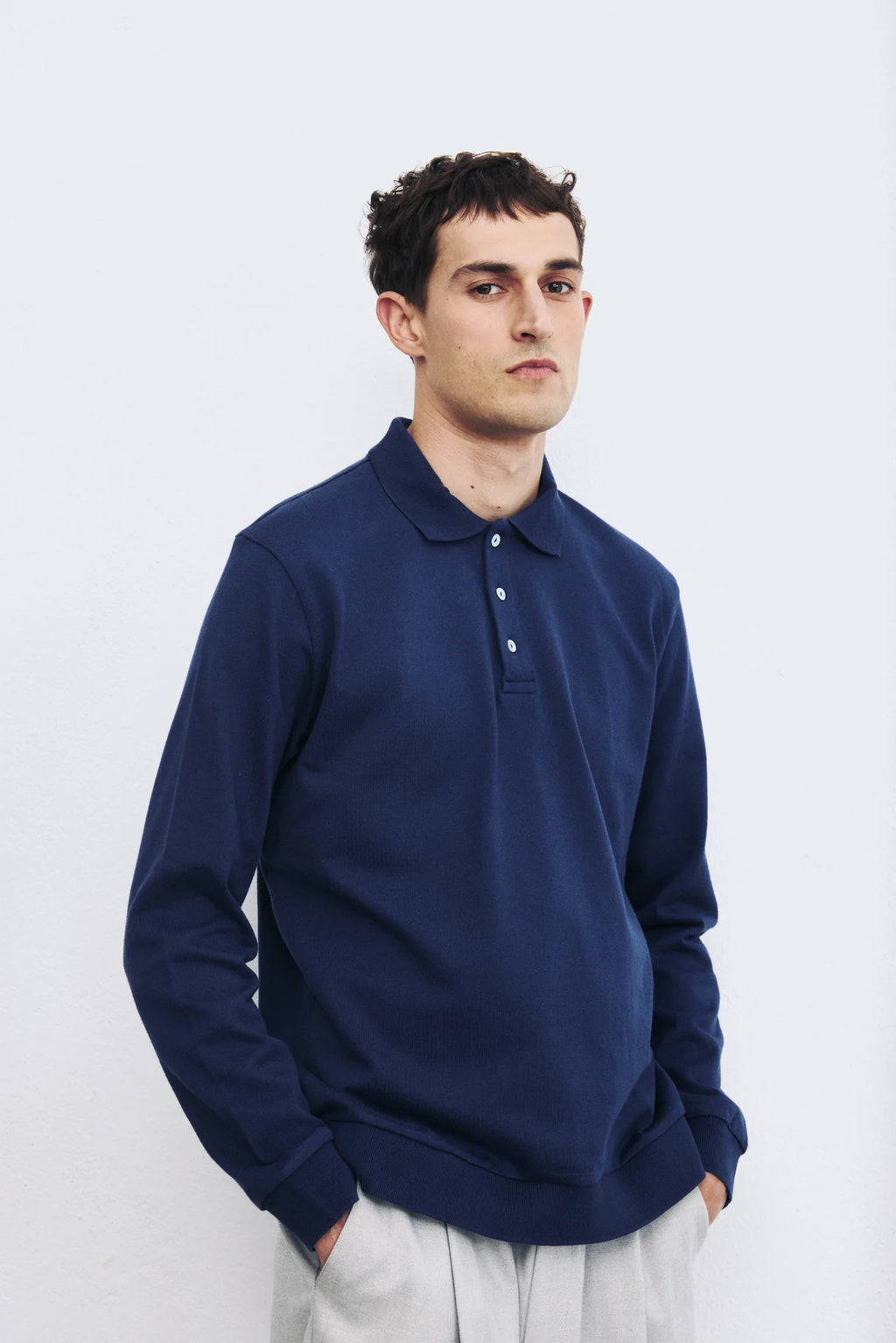 Navy Long Sleeve Polo