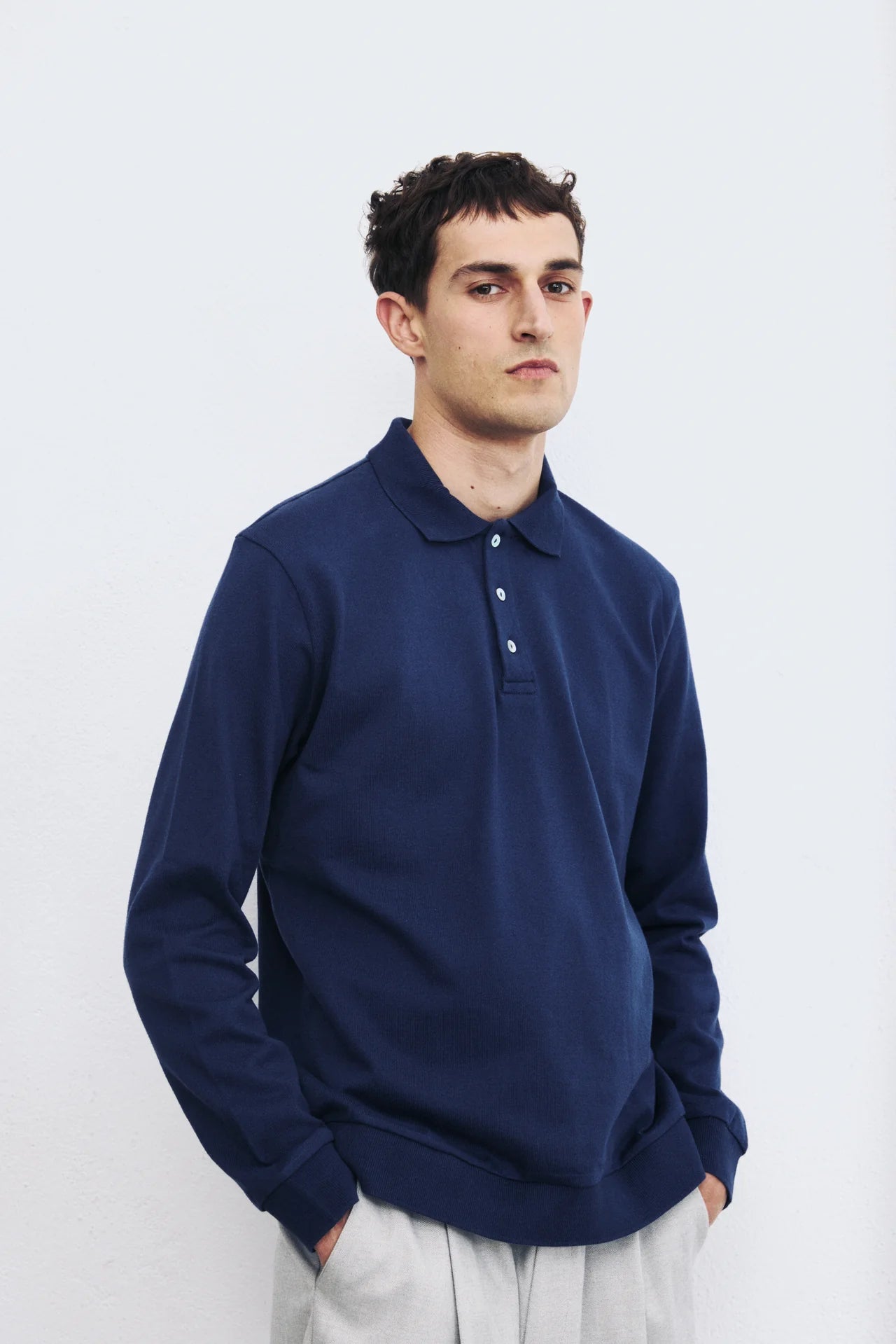 Navy Long Sleeve Polo