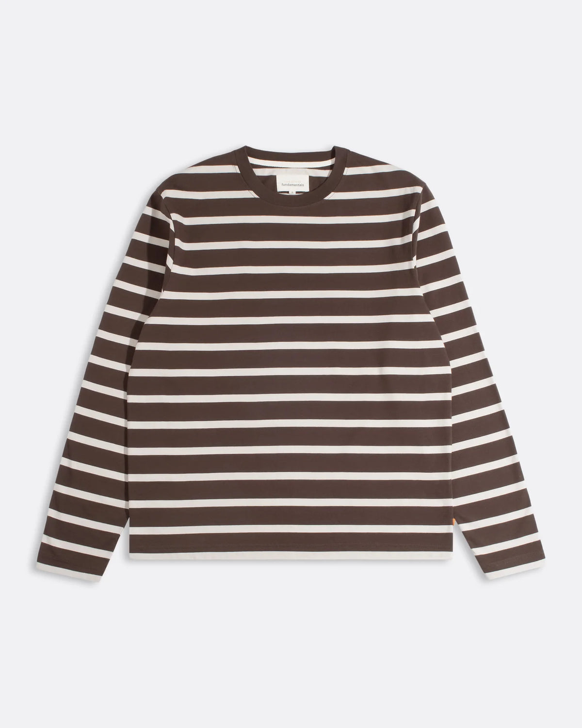 Brown & Sand Breton Stripe Long Sleeve T Shirt