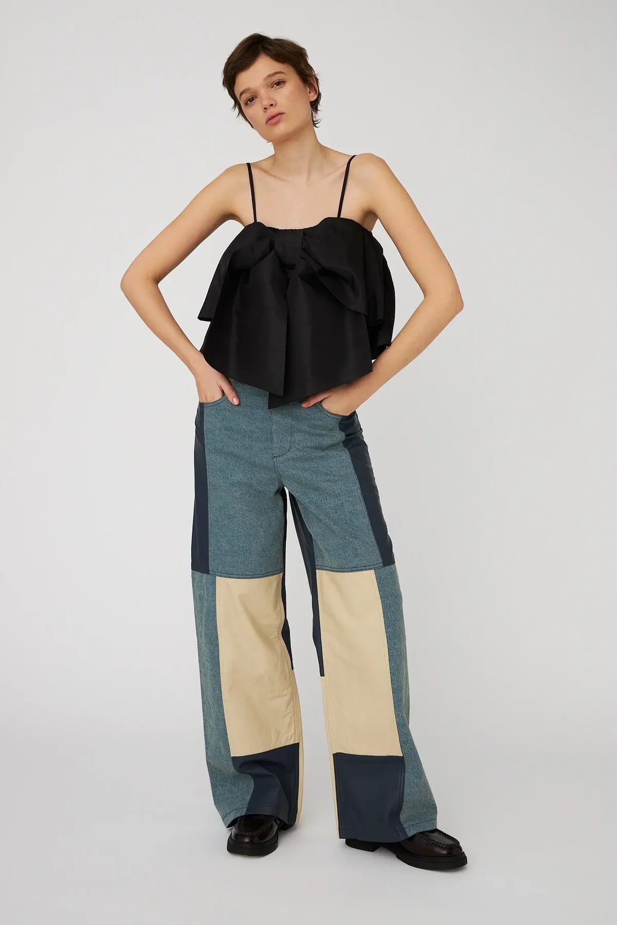 Black Crispy Bow Top