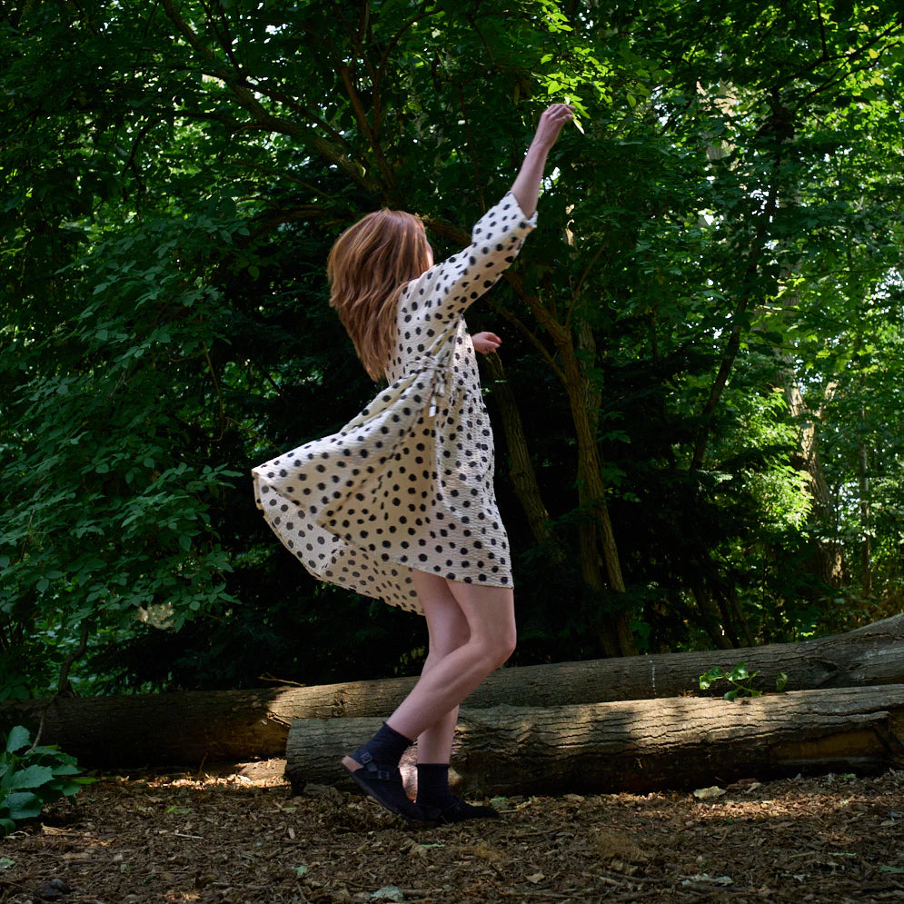 Mono Spot Folk Dress - Last One