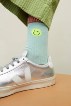 Green Smiley Face Socks