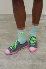 Green Smiley Face Socks