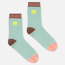 Green Smiley Face Socks