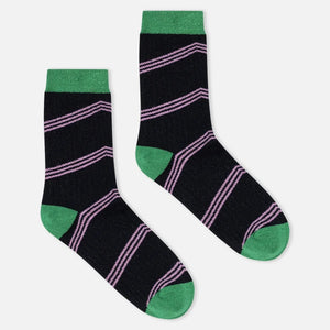 Black & Green Glitter Socks