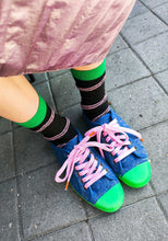 Black & Green Glitter Socks