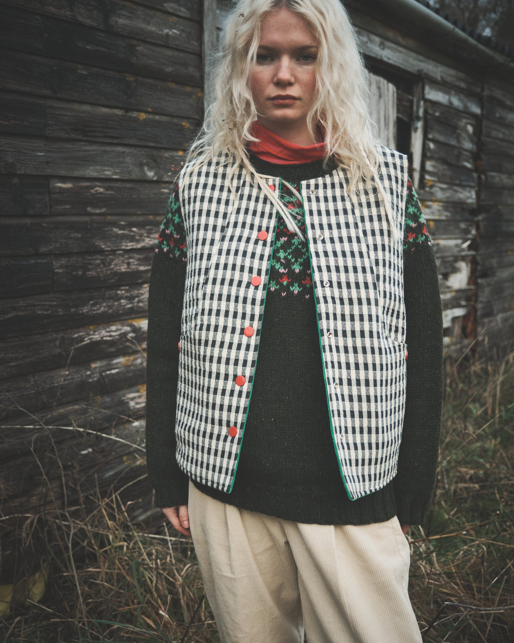 Reversible Check Gilet
