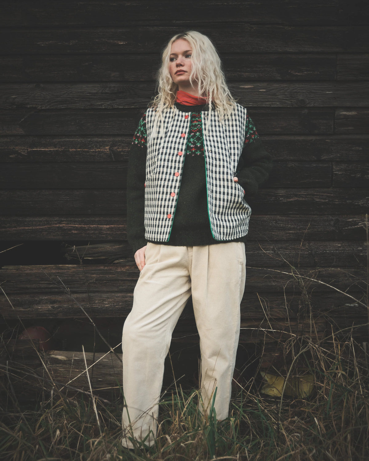 Reversible Check Gilet