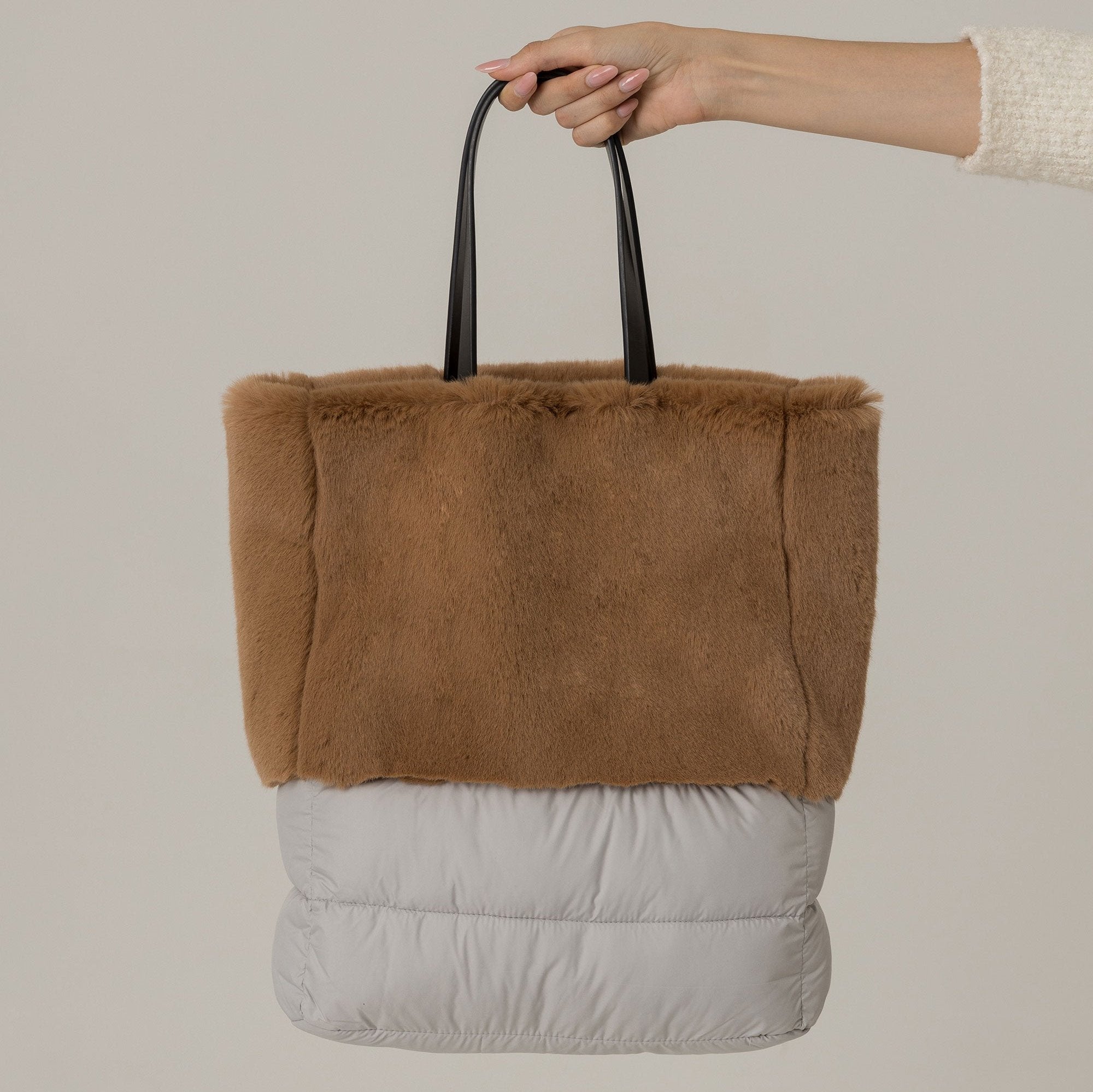Brown Fur Tote Bag
