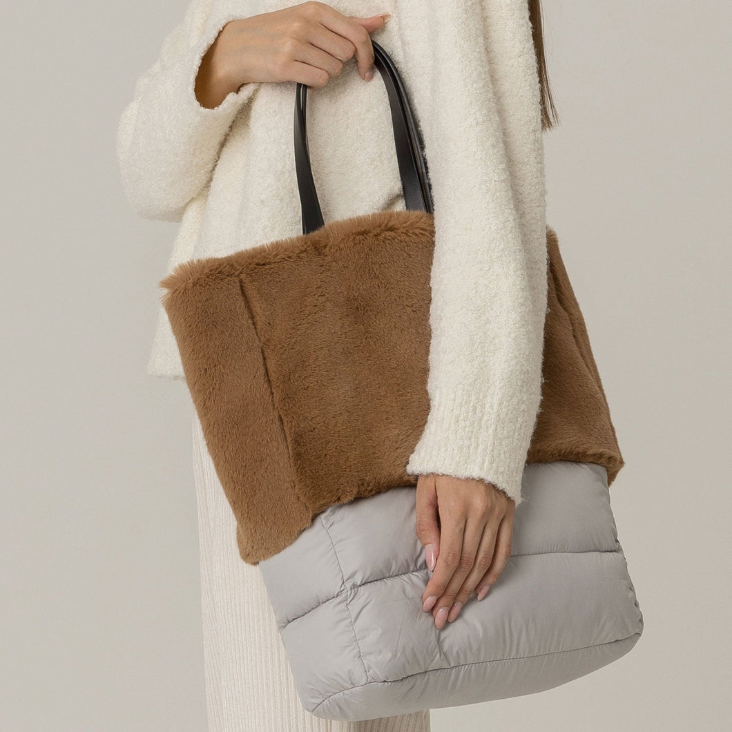 Brown Fur Tote Bag