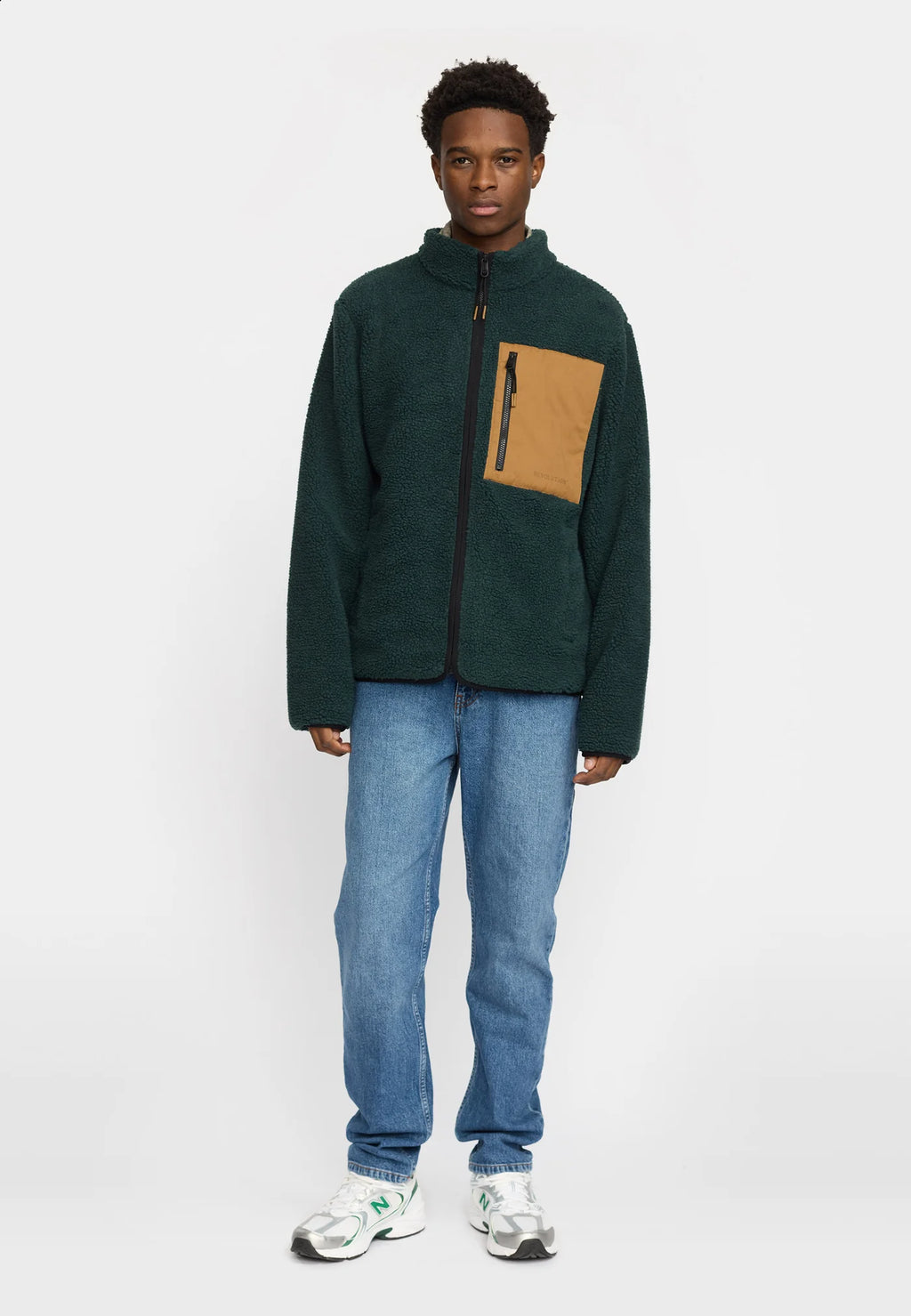 Dark Green Pocket Teddy Jacket