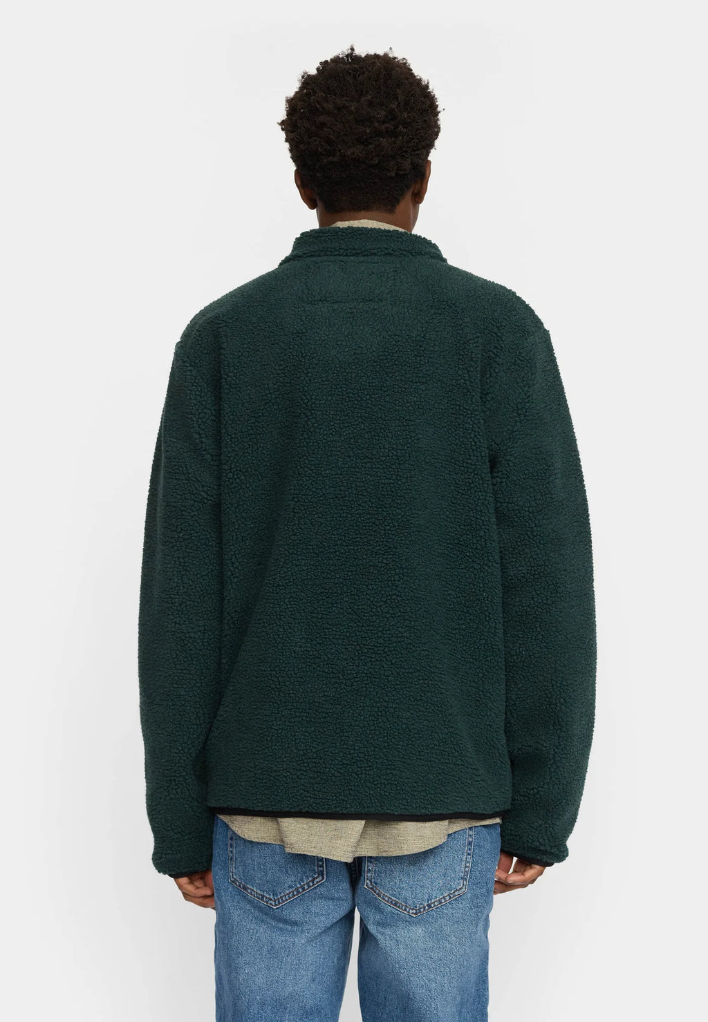 Dark Green Pocket Teddy Jacket
