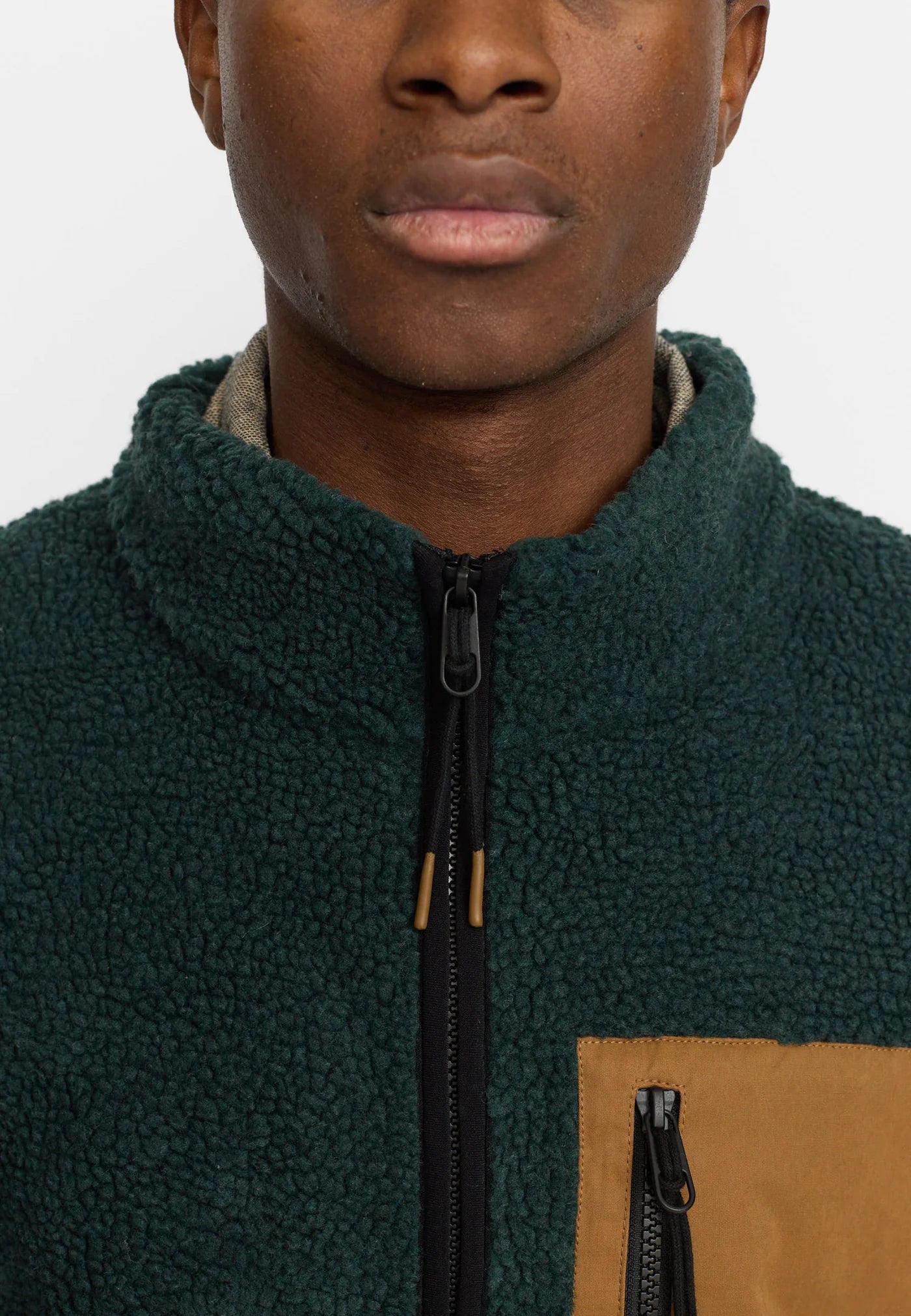 Dark Green Pocket Teddy Jacket