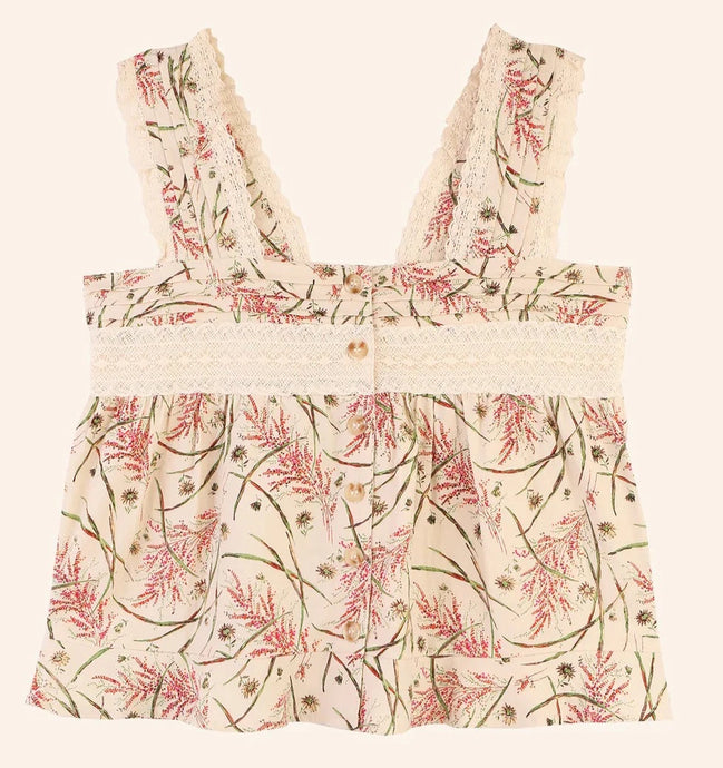 Francoa Wheat Floral Top