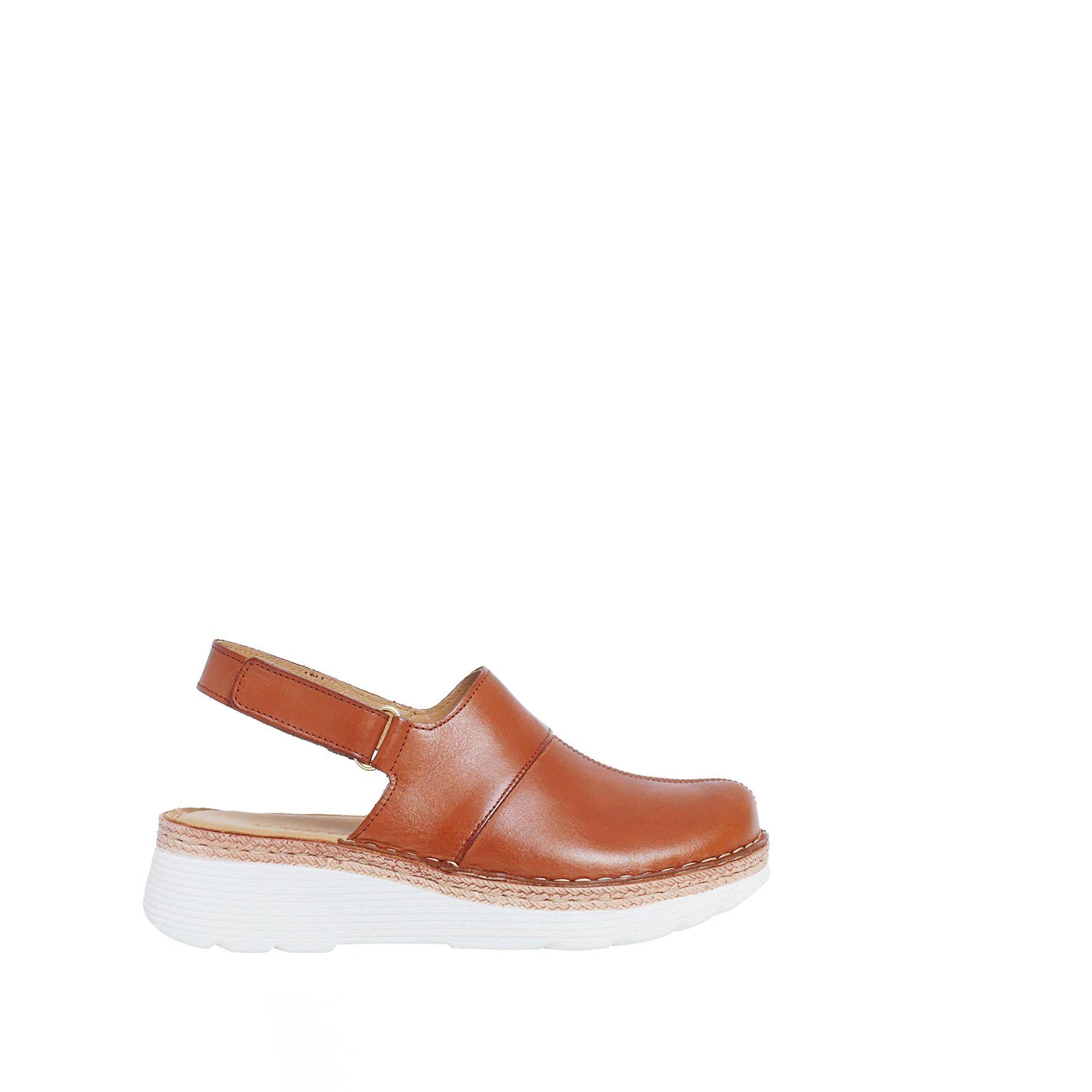 Cognac Closed Toe Clog Sandal - size 40 only