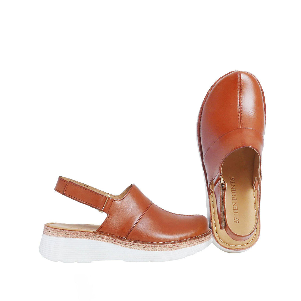 Cognac Closed Toe Clog Sandal - size 40 only