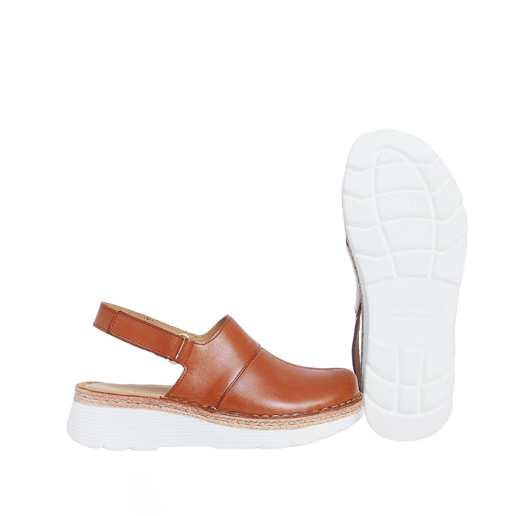 Cognac Closed Toe Clog Sandal - size 40 only
