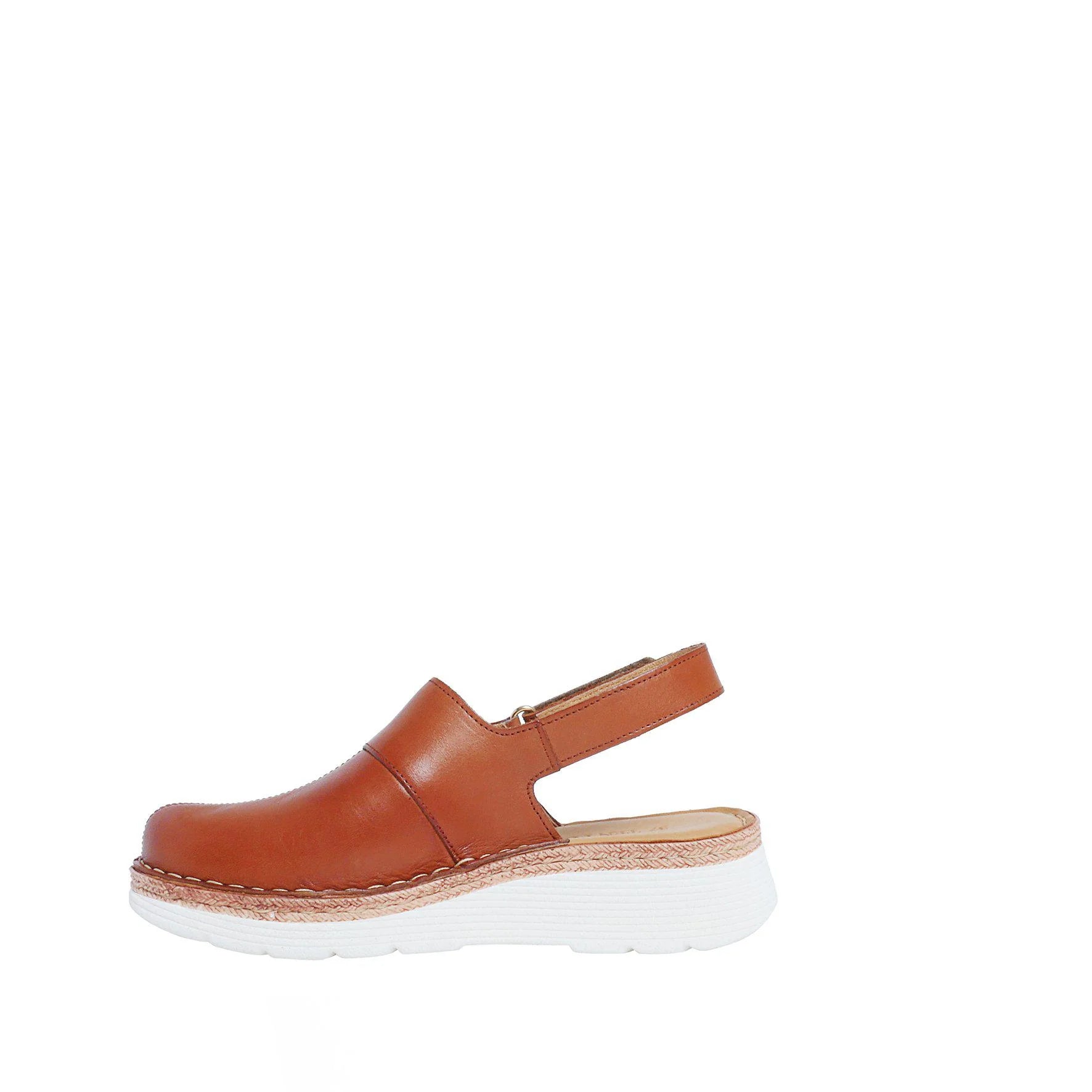 Cognac Closed Toe Clog Sandal - size 40 only