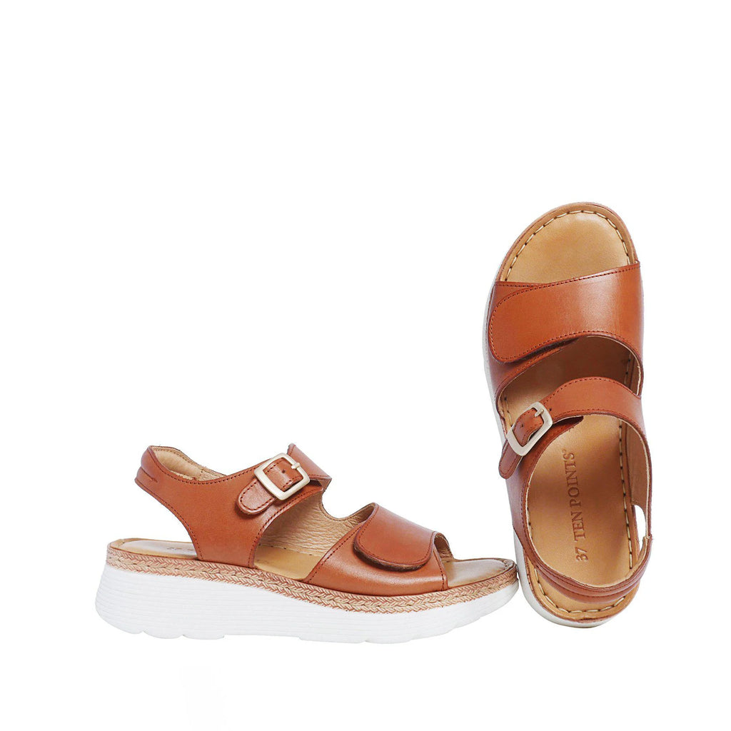 Cognac Open Toe Sandal - size 39 only